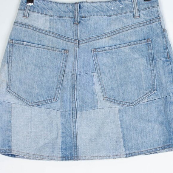 3 for $25 Forever 21 Patchwork Denim Mini Skirt Size 25 - Picture 6 of 7